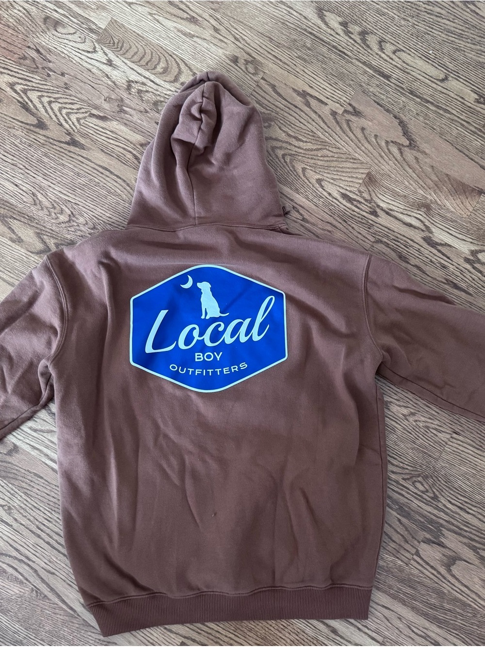 Local Boy Chest-Logo Hoodie in Brown - Size M - Picture 2 of 3
